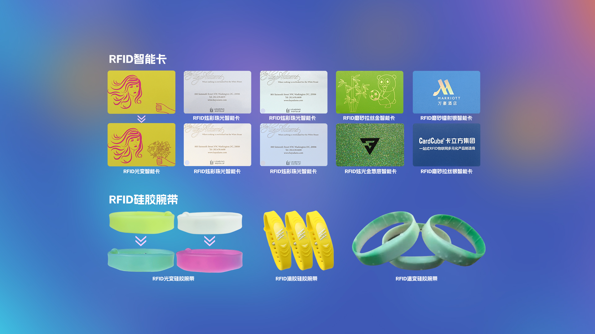 pg赏金女王下载集团多款RFID智能卡及NFC光变温变硅胶腕带新品震撼上市